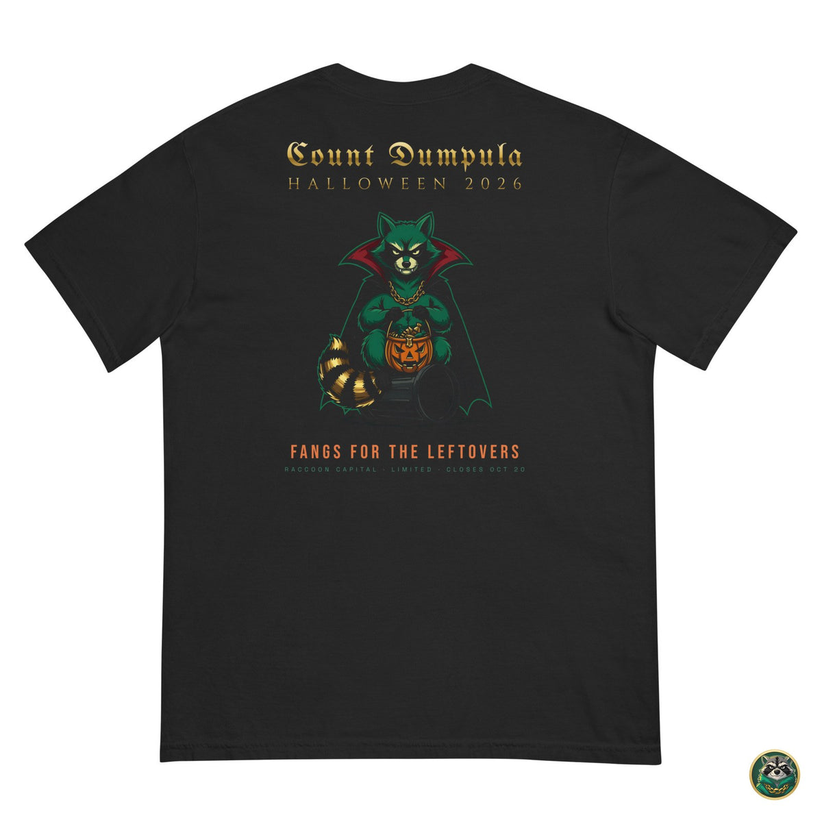 Count Dumpula Tee – Black – flat lay, back