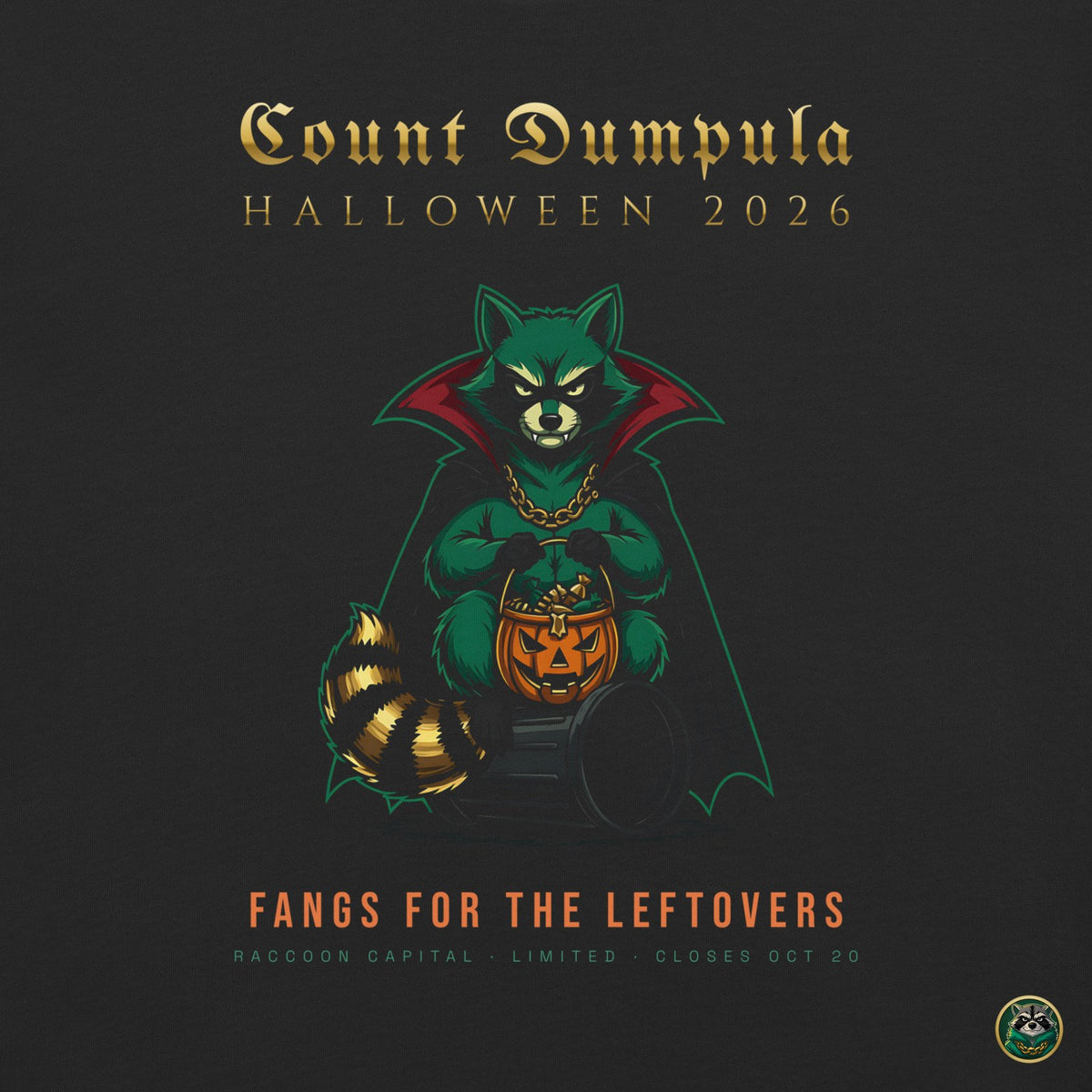 Count Dumpula Tee – Black – back print close-up