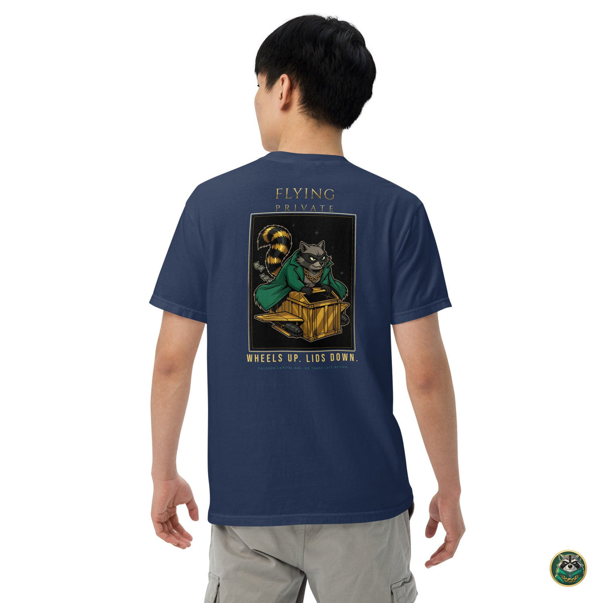 Flying Private Tee – True Navy – back