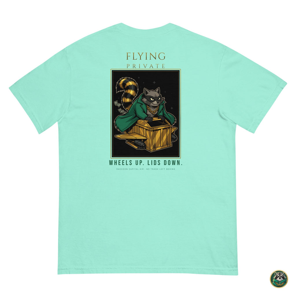 Flying Private Tee – Chalky Mint – flat lay, back