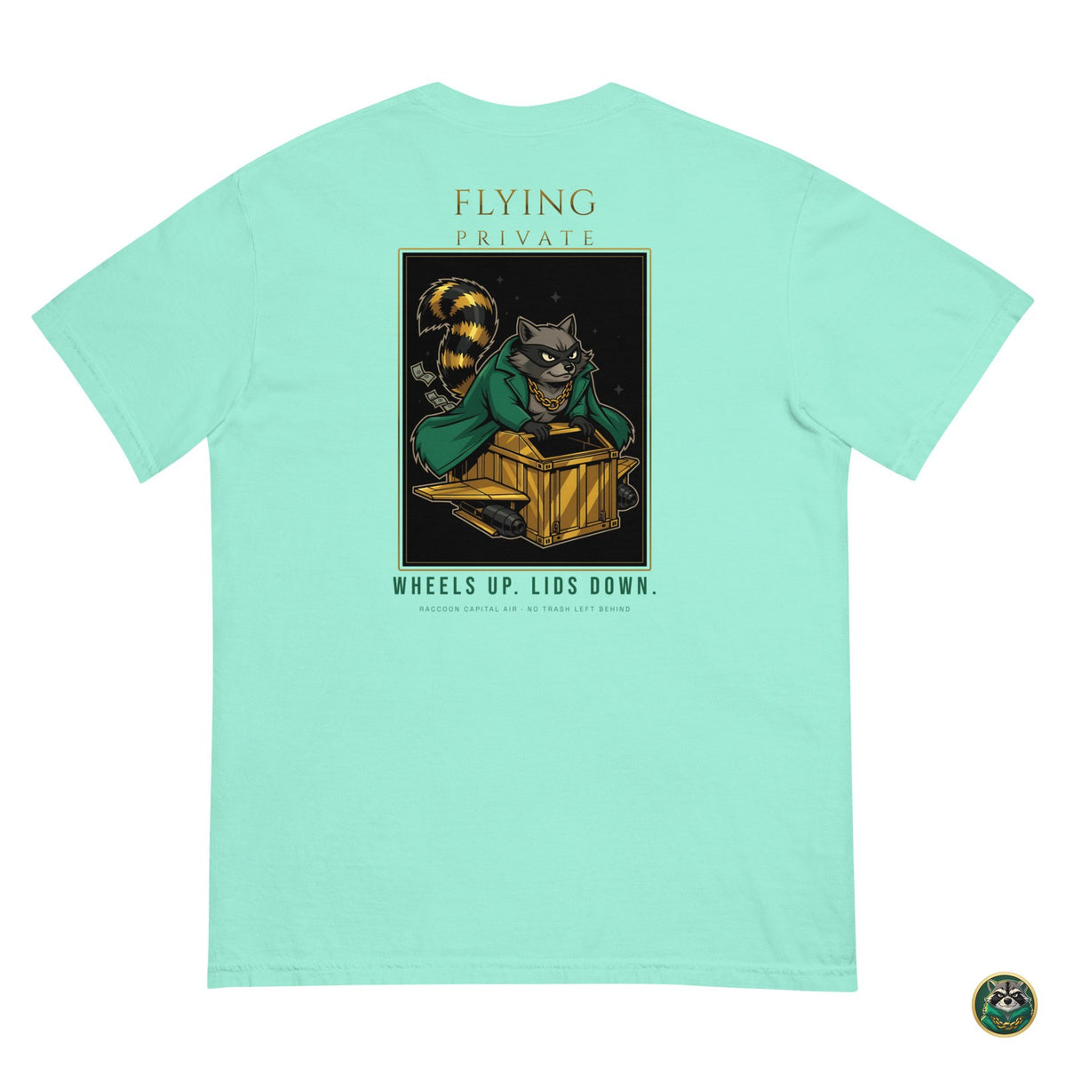 Flying Private Tee – Chalky Mint – flat lay, back