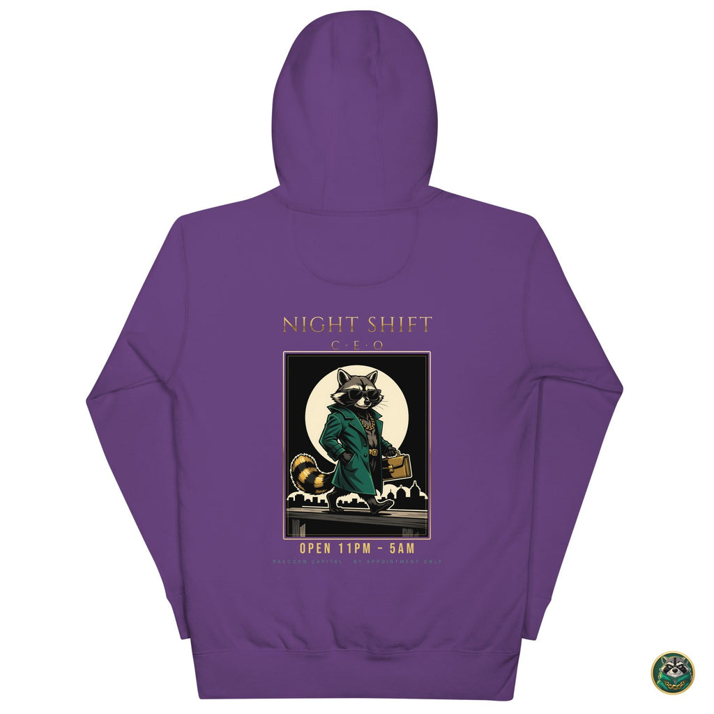 Night Shift CEO Hoodie – Purple – back