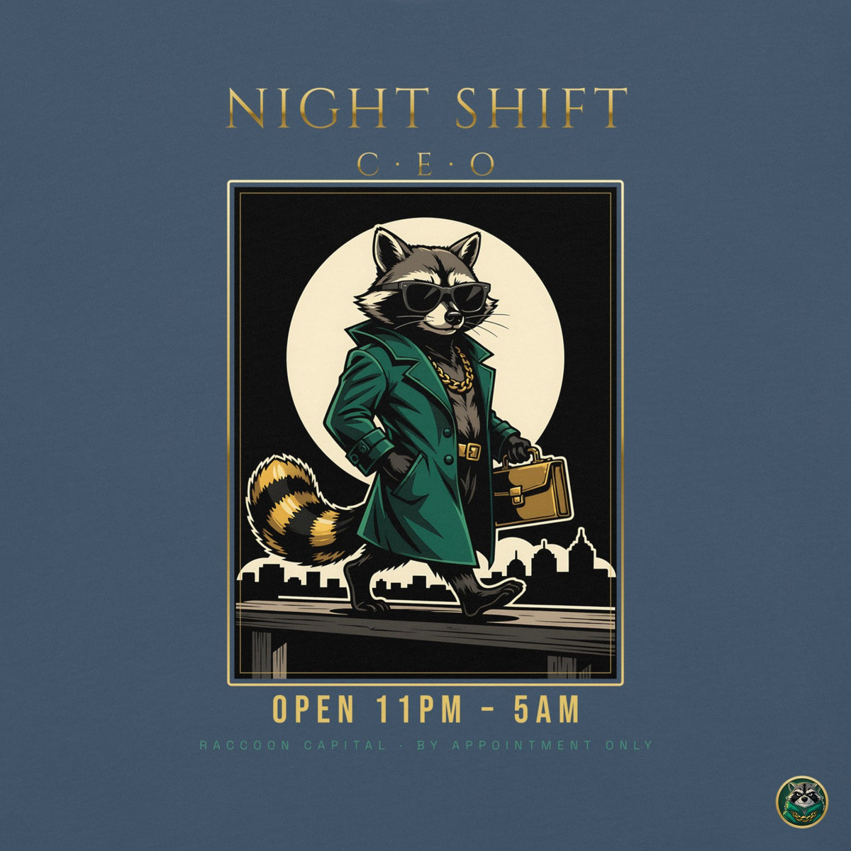 Night Shift CEO Tee – Midnight – back