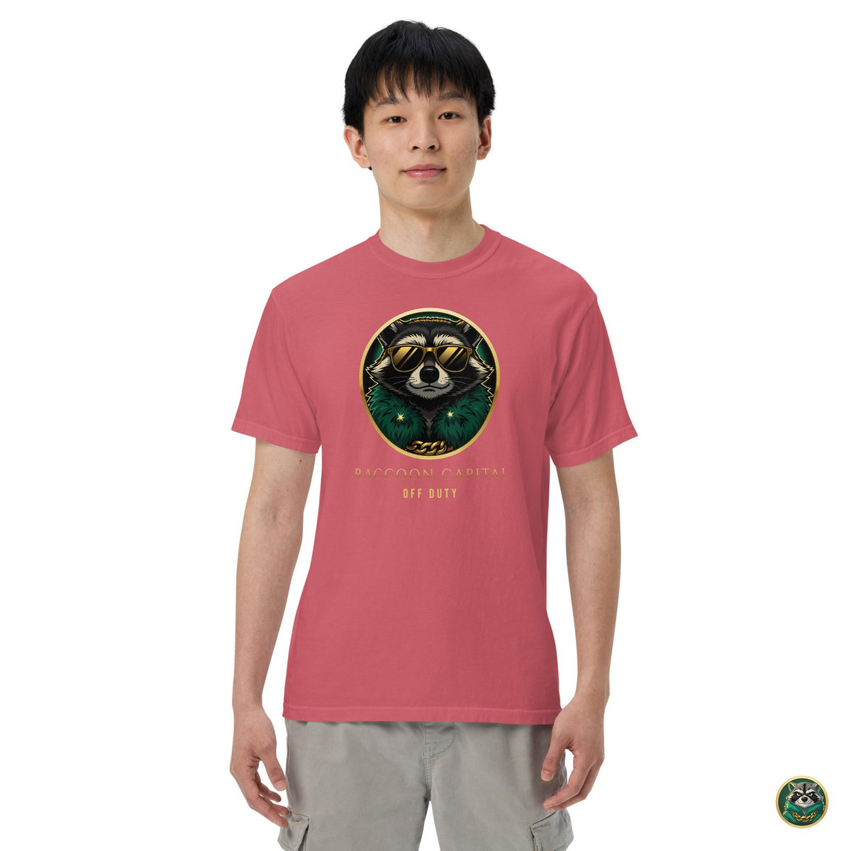 Off Duty Tee – Watermelon – on model