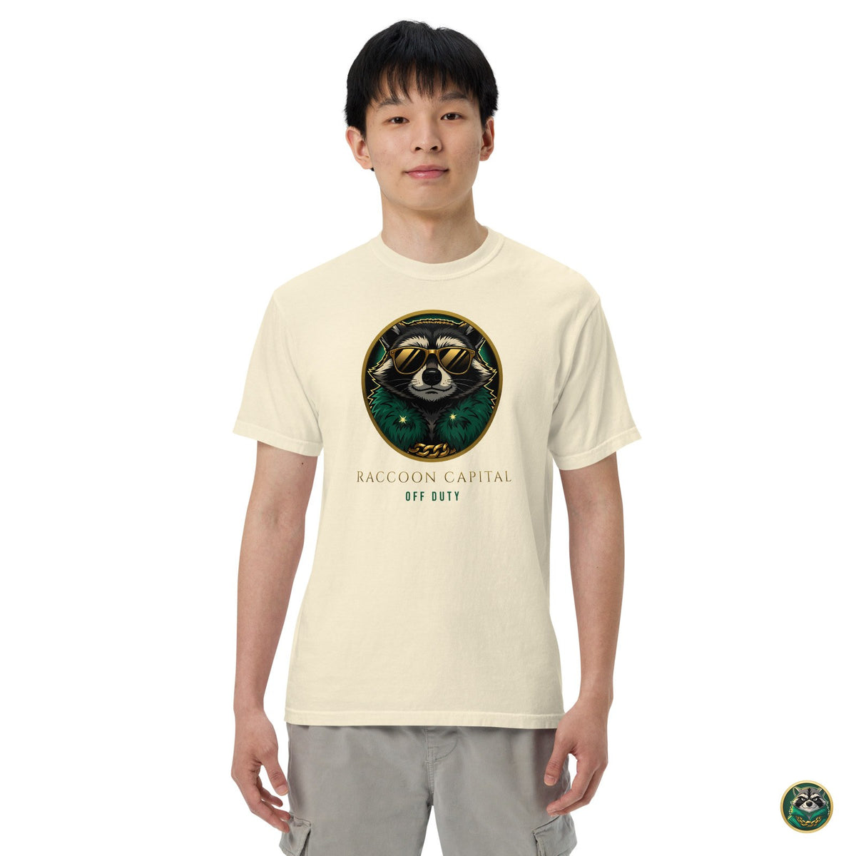 Off Duty Tee – Ivory – on model