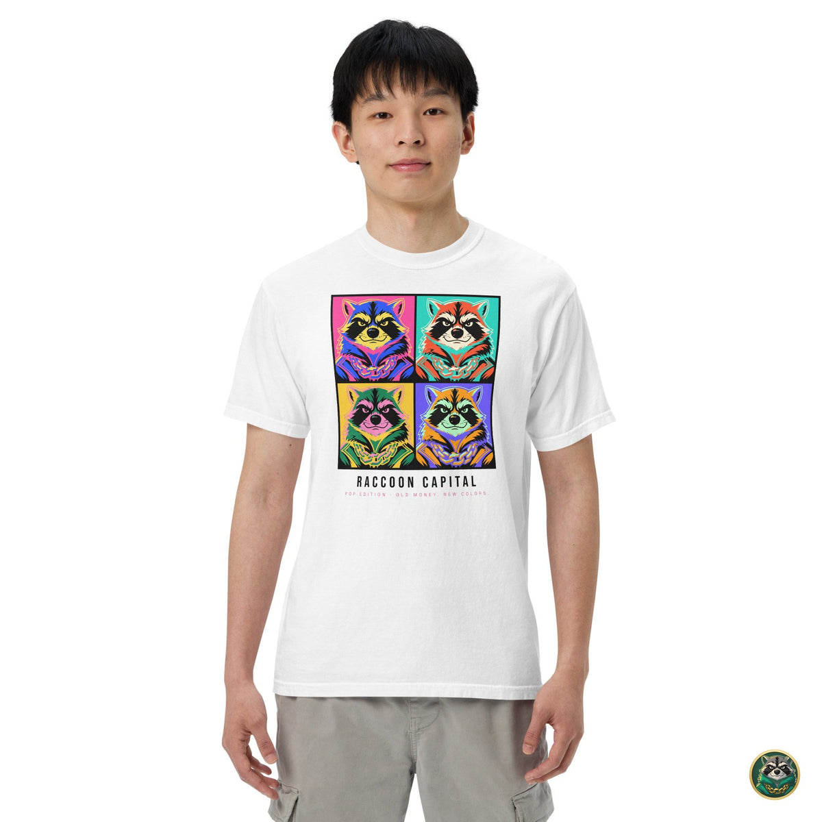 Pop Capital Tee – White – on model