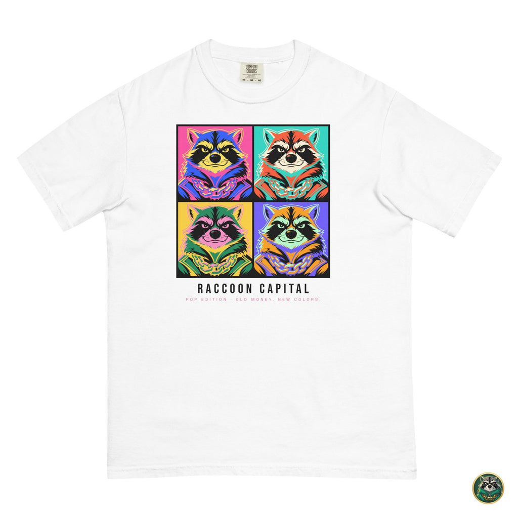 Pop Capital Tee – White – flat lay