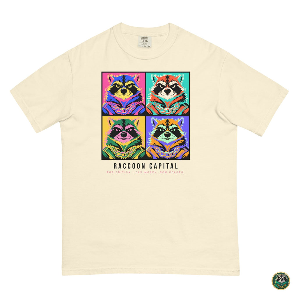 Pop Capital Tee – Ivory – flat lay
