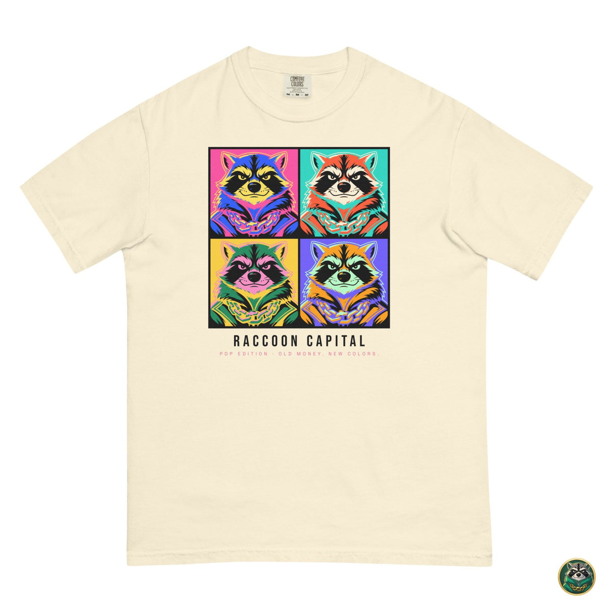 Pop Capital Tee – Ivory – flat lay