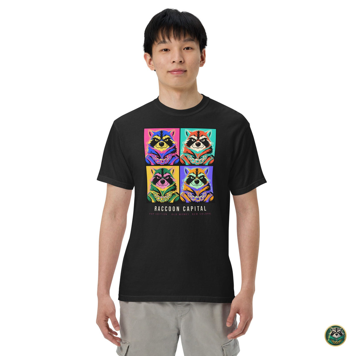 Pop Capital Tee – Black – on model