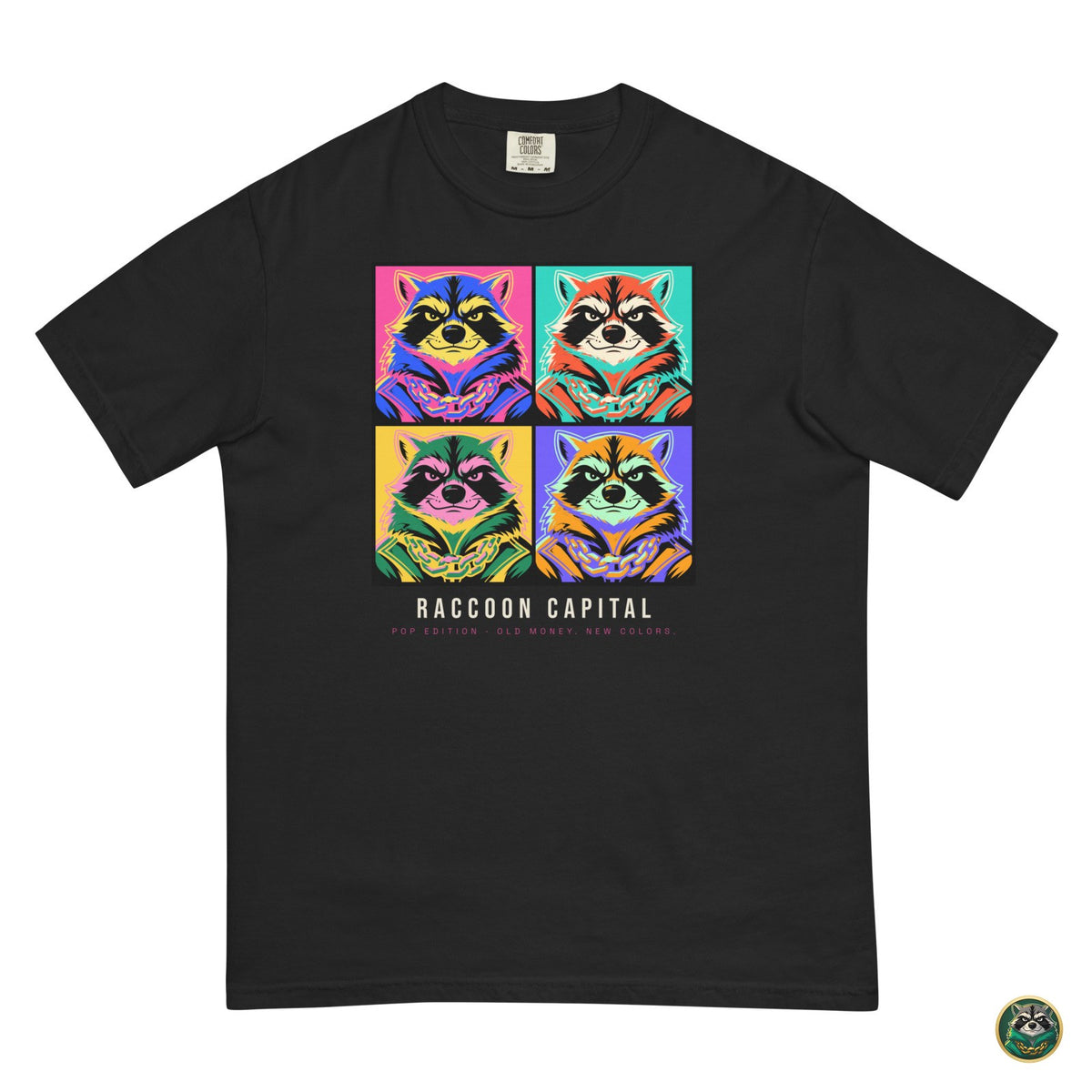 Pop Capital Tee – Black – flat lay