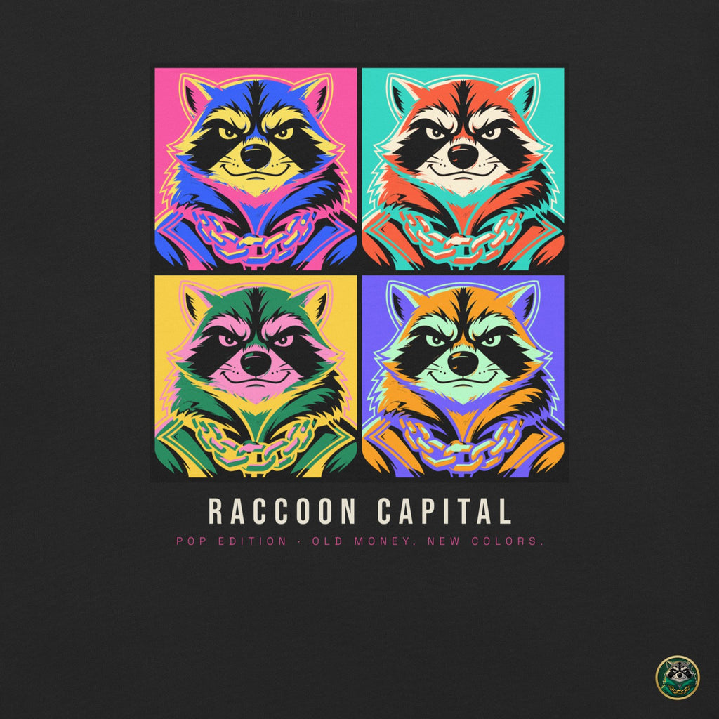 Pop Capital Tee – Black – print close-up