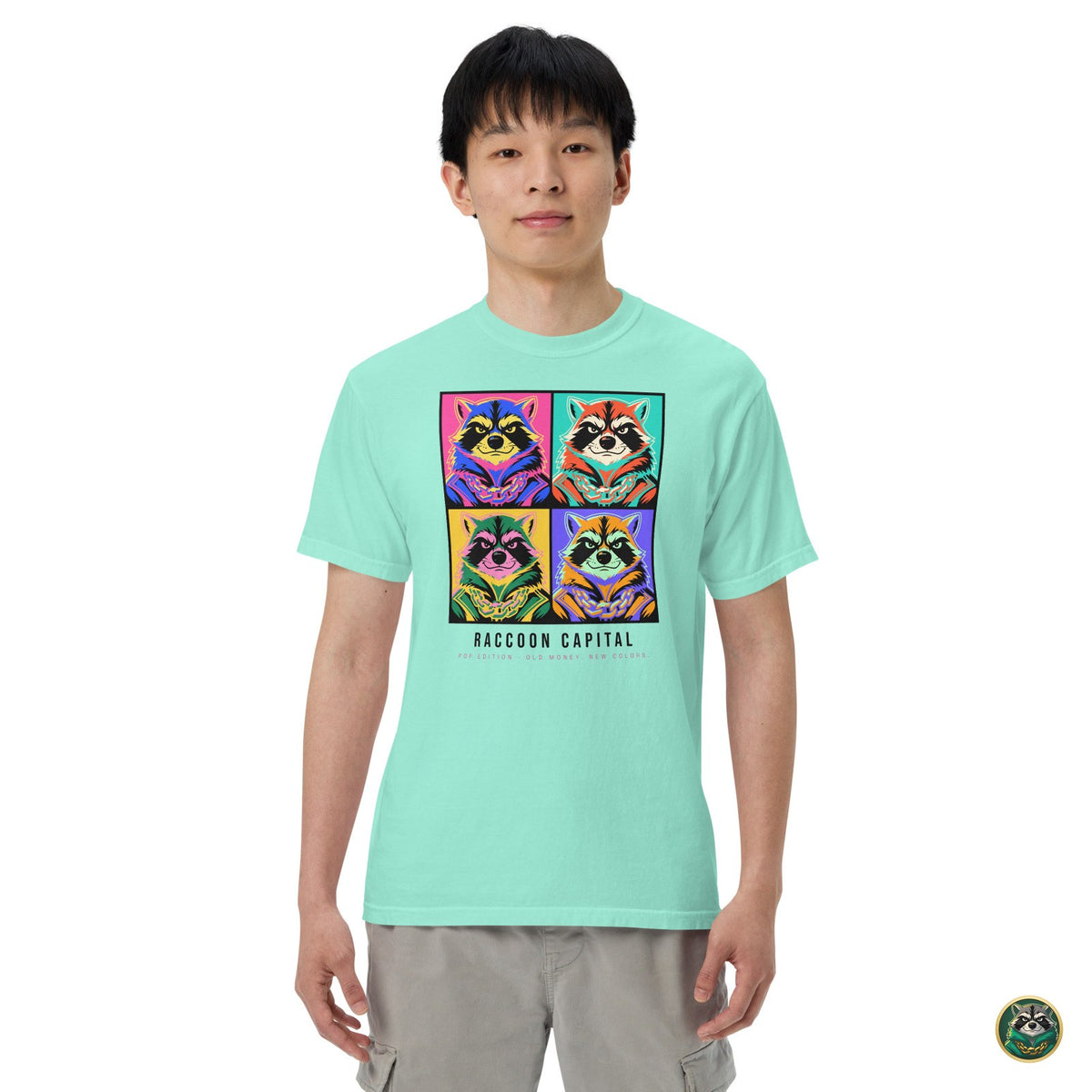 Pop Capital Tee – Chalky Mint – on model