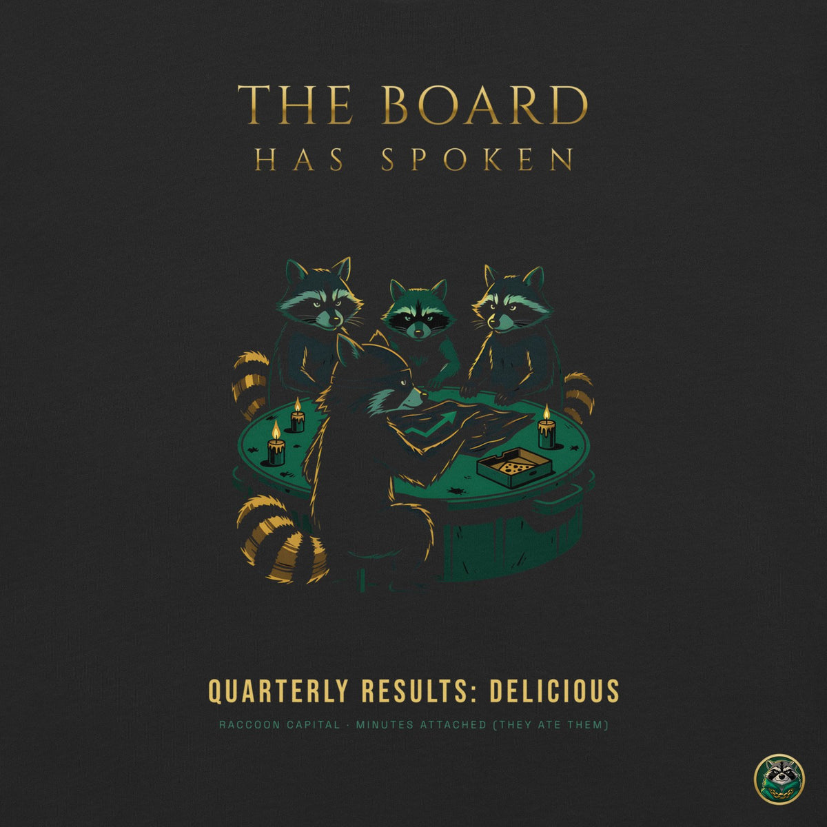 The Board Has Spoken Tee – Black – back print close-up