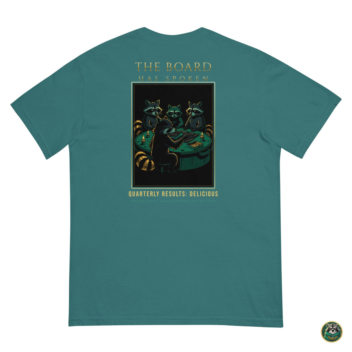 The Board Has Spoken Tee – Emerald – flat lay, back