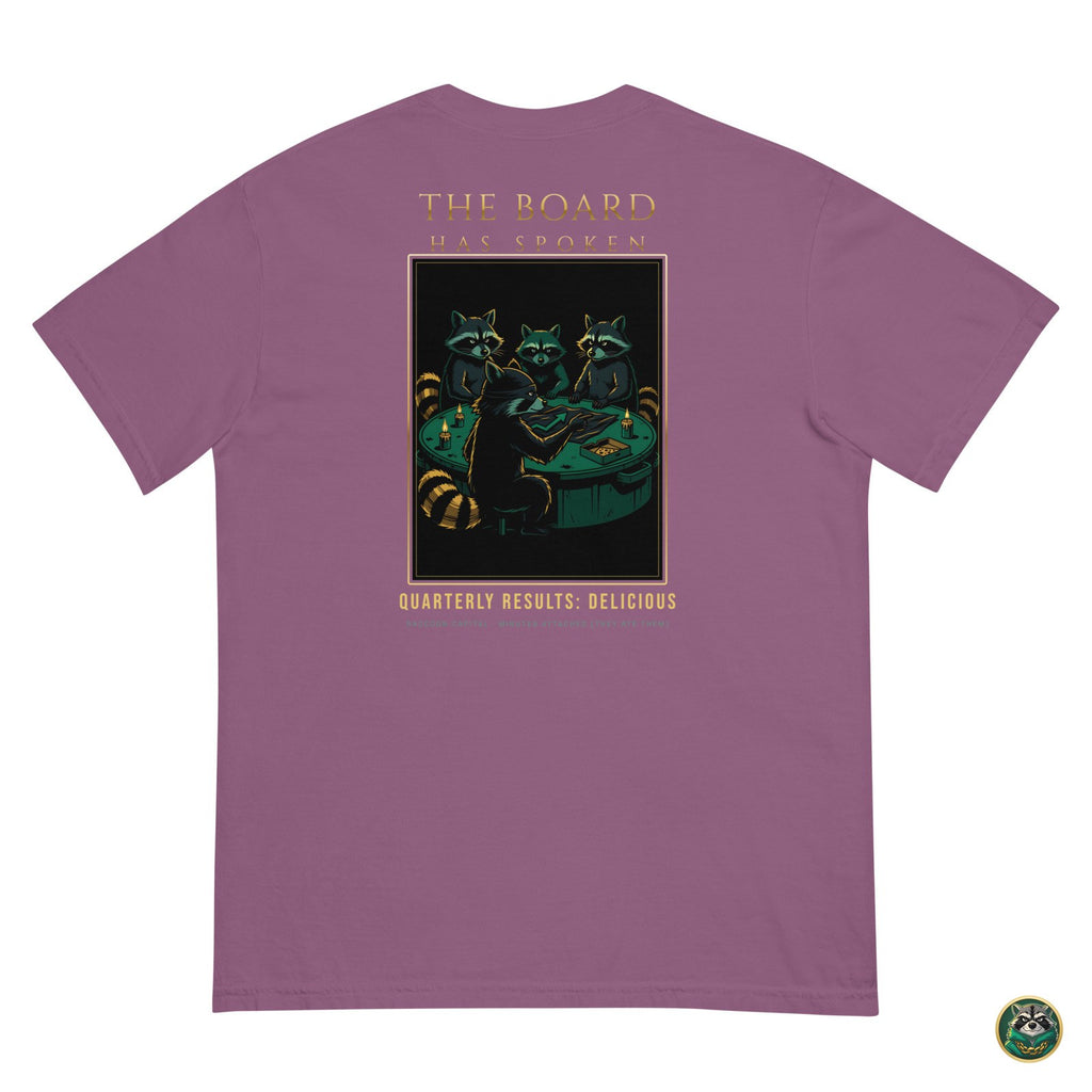 The Board Has Spoken Tee – Berry – flat lay, back