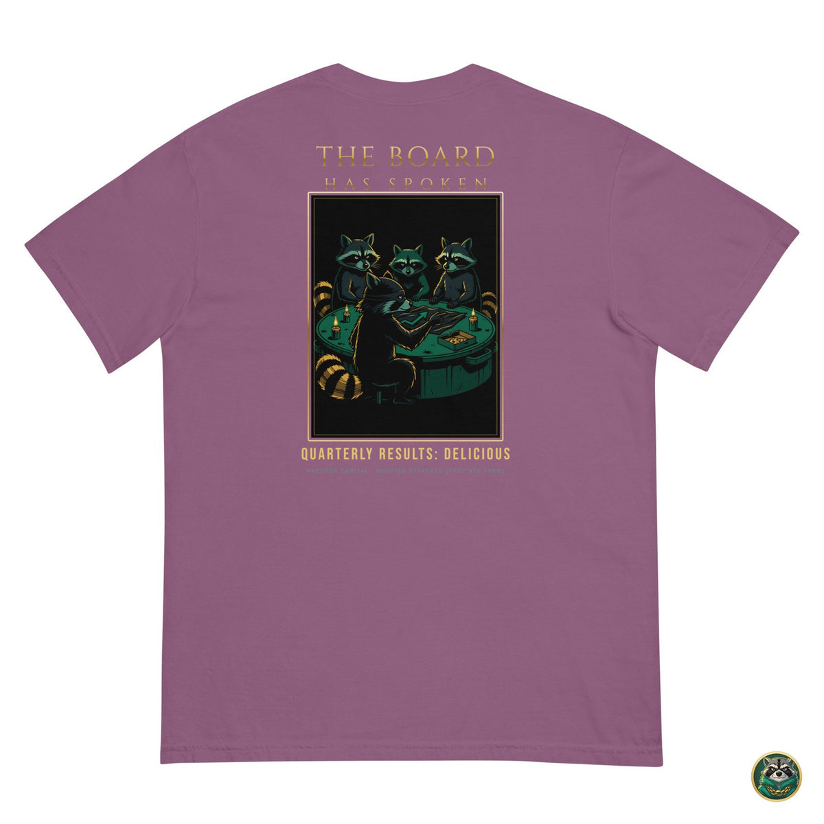 The Board Has Spoken Tee – Berry – flat lay, back