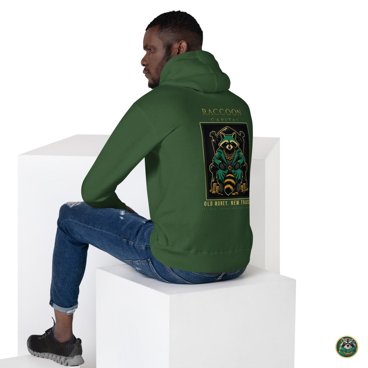 The Chairman Hoodie – Forest Green – lifestyle, back