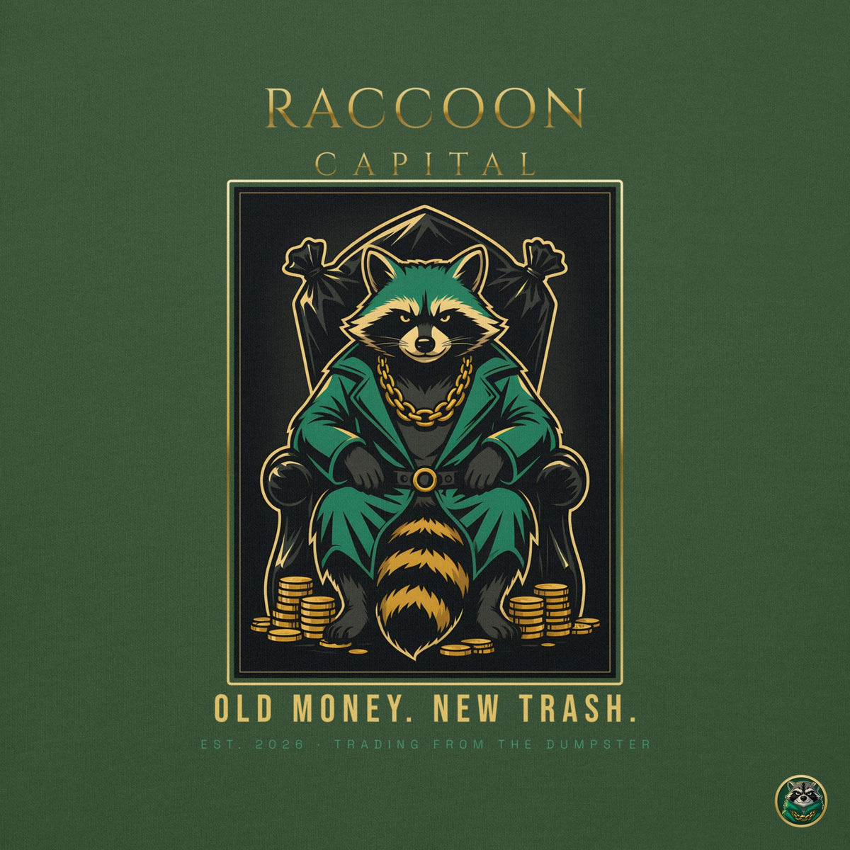 The Chairman Hoodie – Forest Green – back print close-up