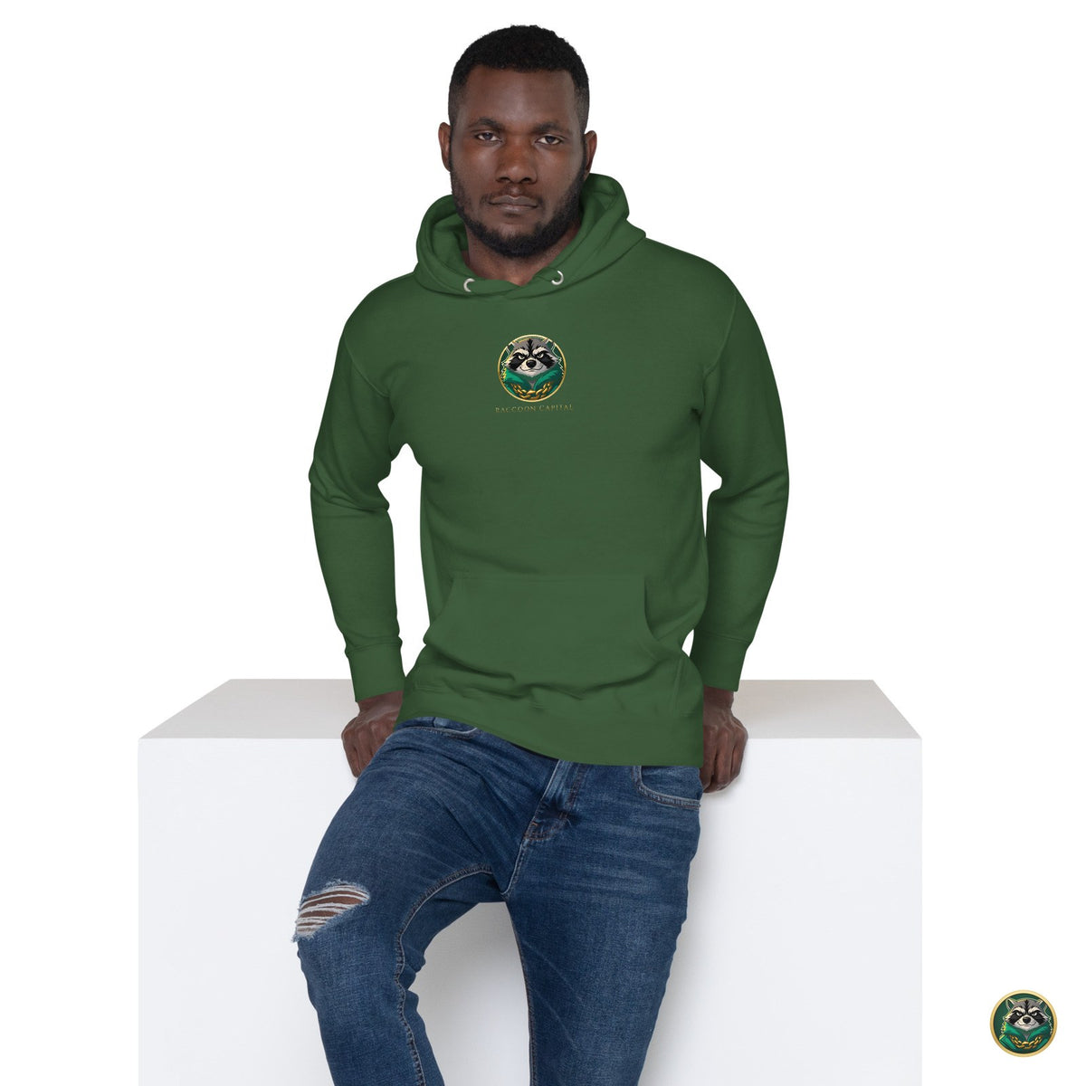 The Chairman Hoodie – Forest Green – lifestyle, front
