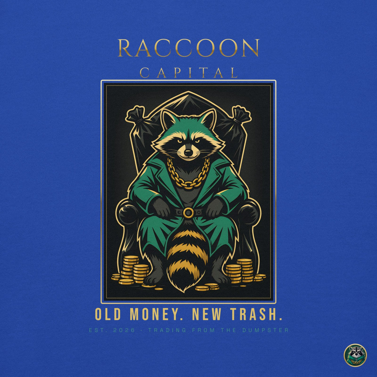 The Chairman Hoodie – Team Royal – back print close-up
