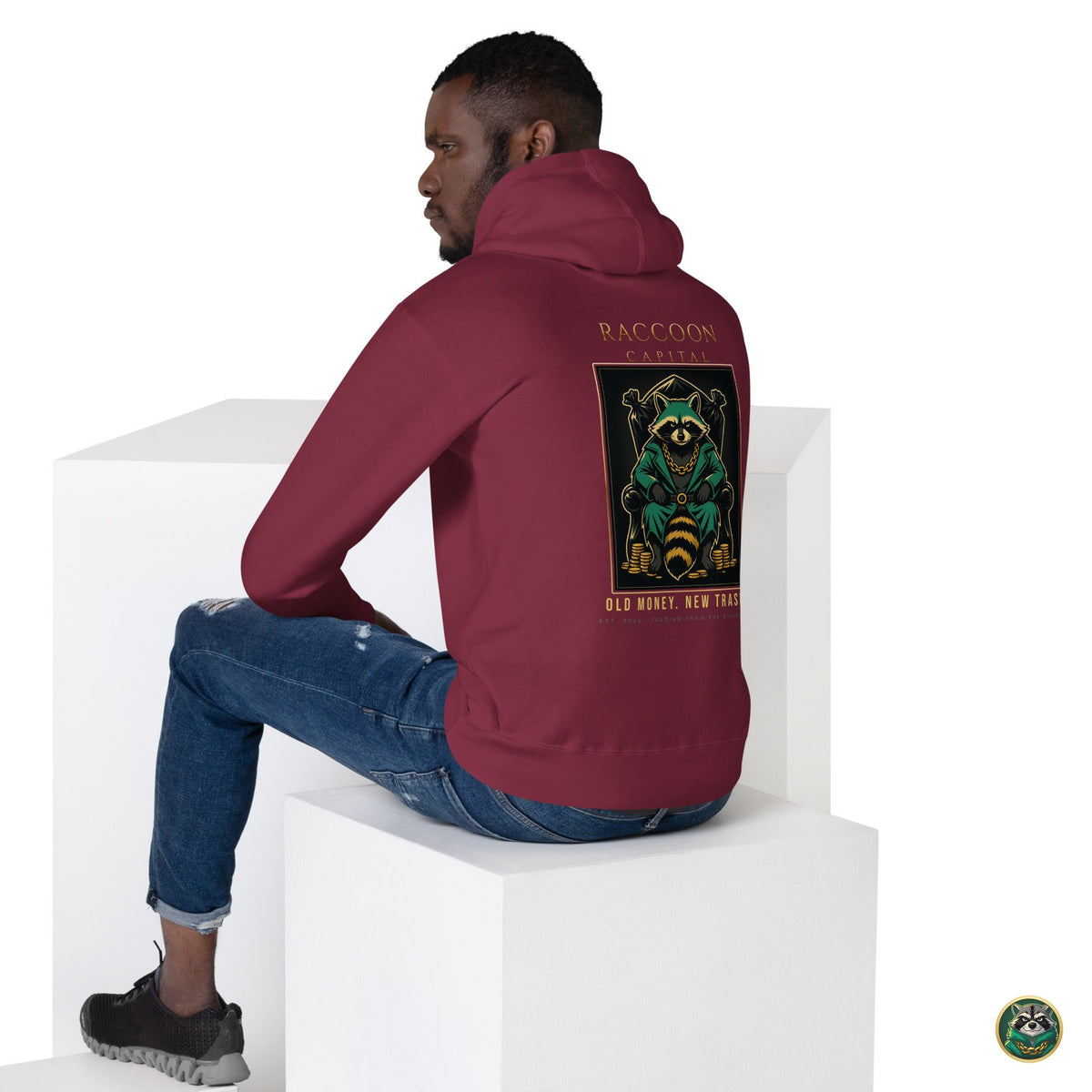 The Chairman Hoodie – Maroon – lifestyle, back