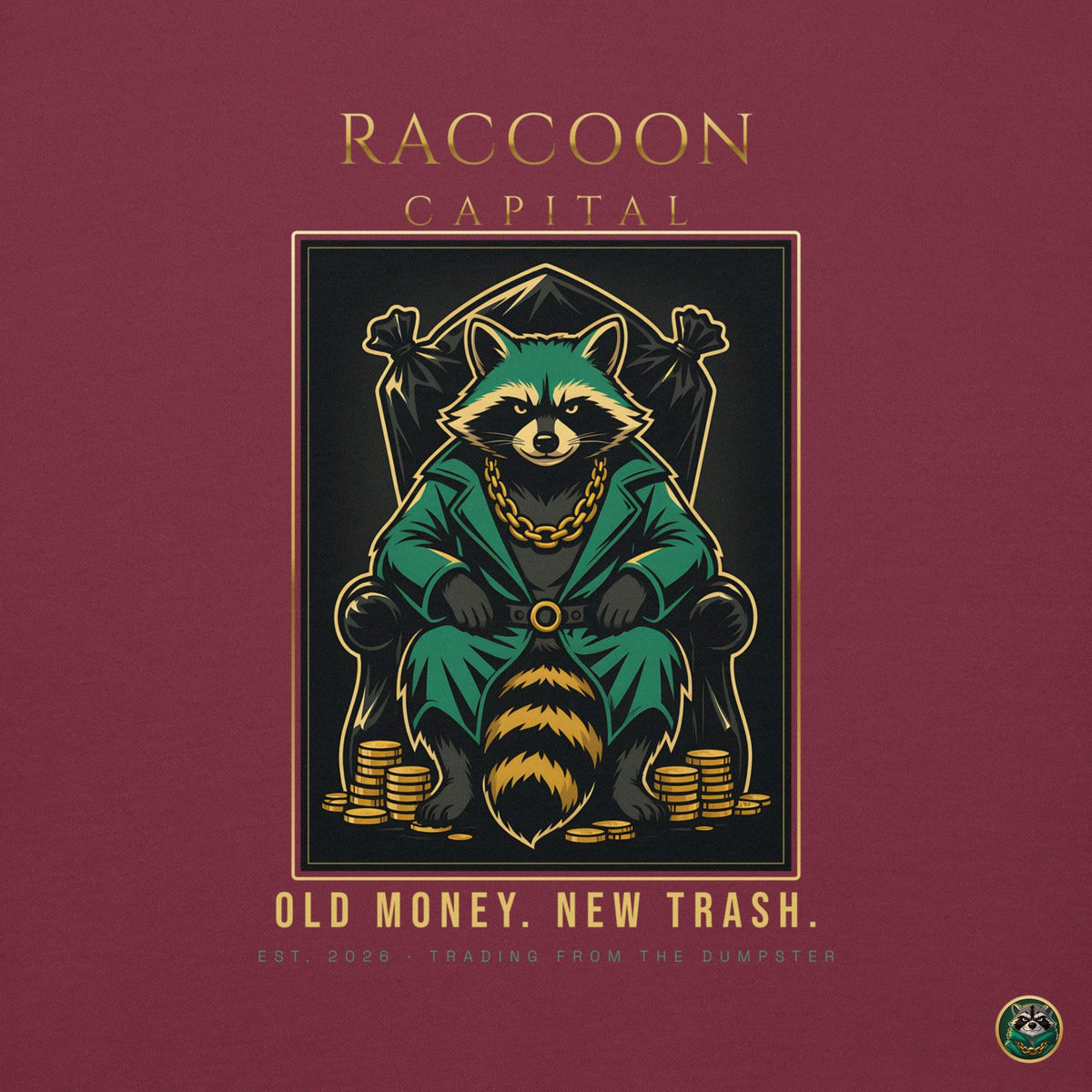The Chairman Hoodie – Maroon – back print close-up