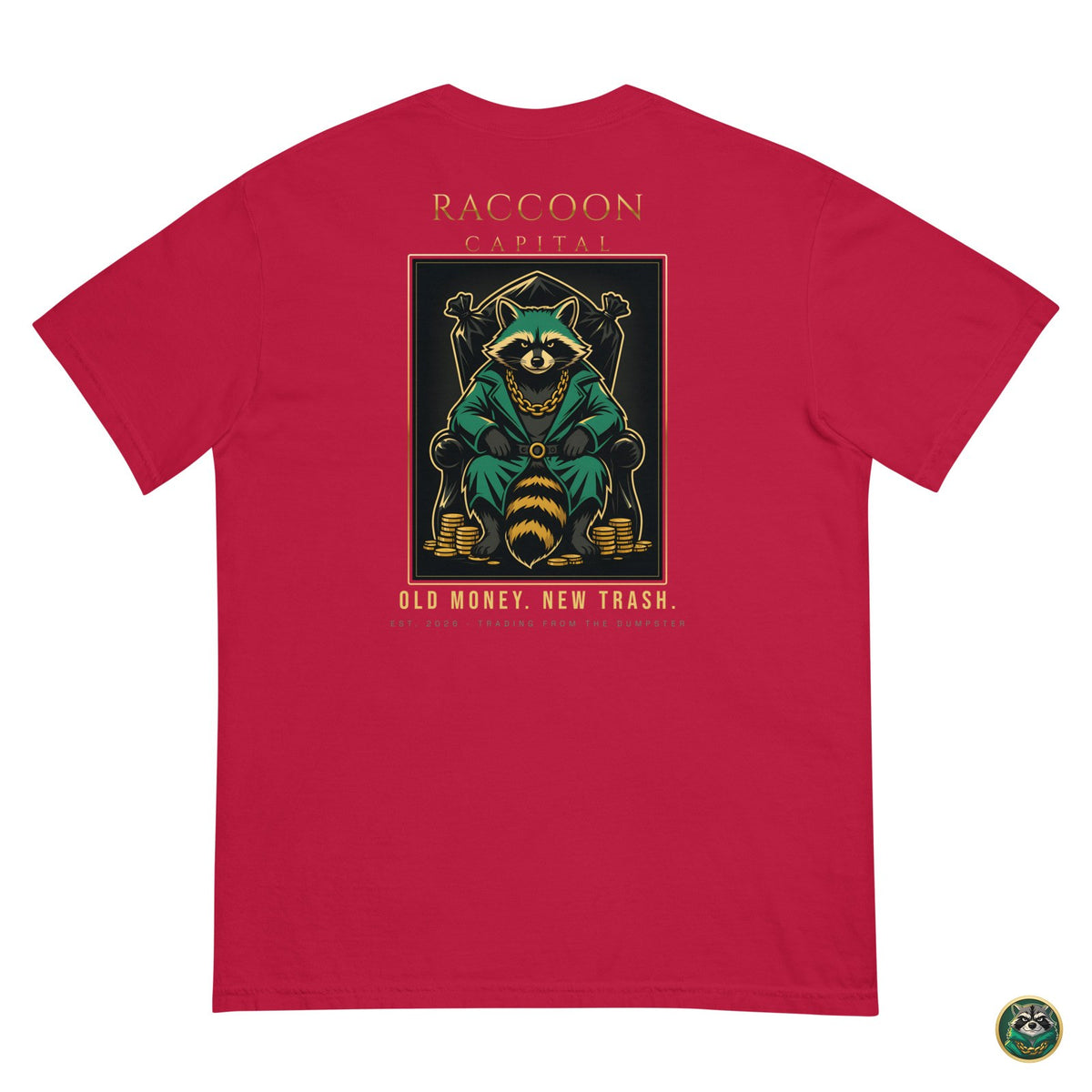 The Chairman Tee – Red – flat lay, back