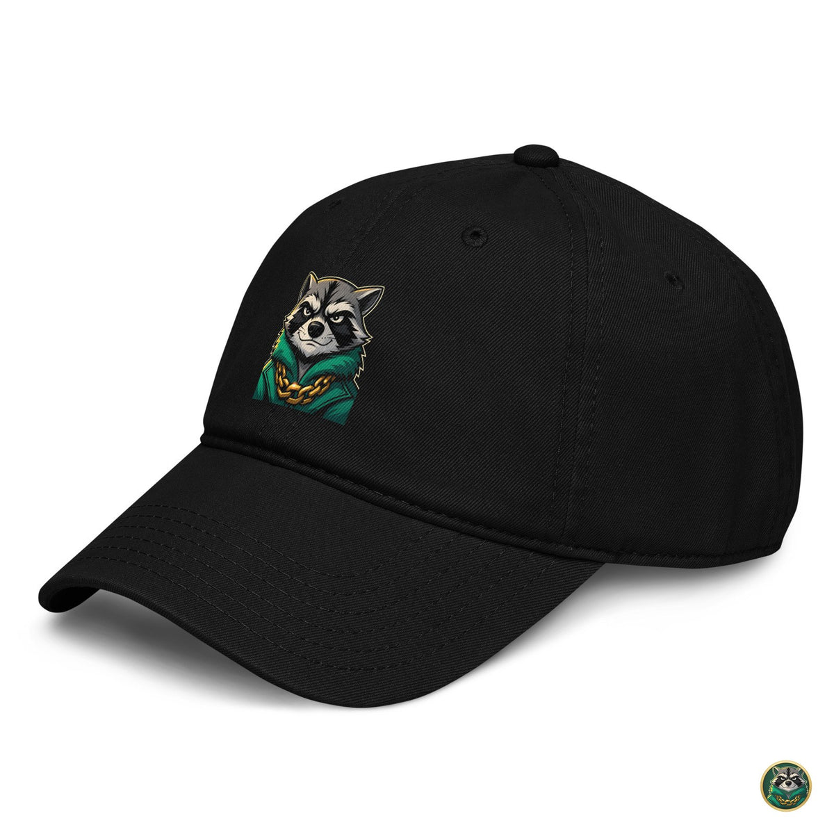 The Face Cap – Black – left angle