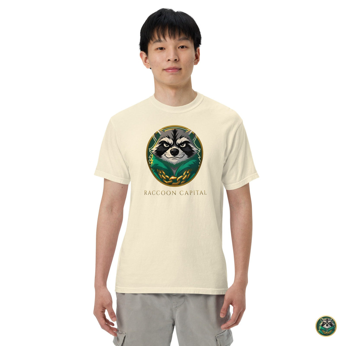 The Face Tee – Ivory – on model