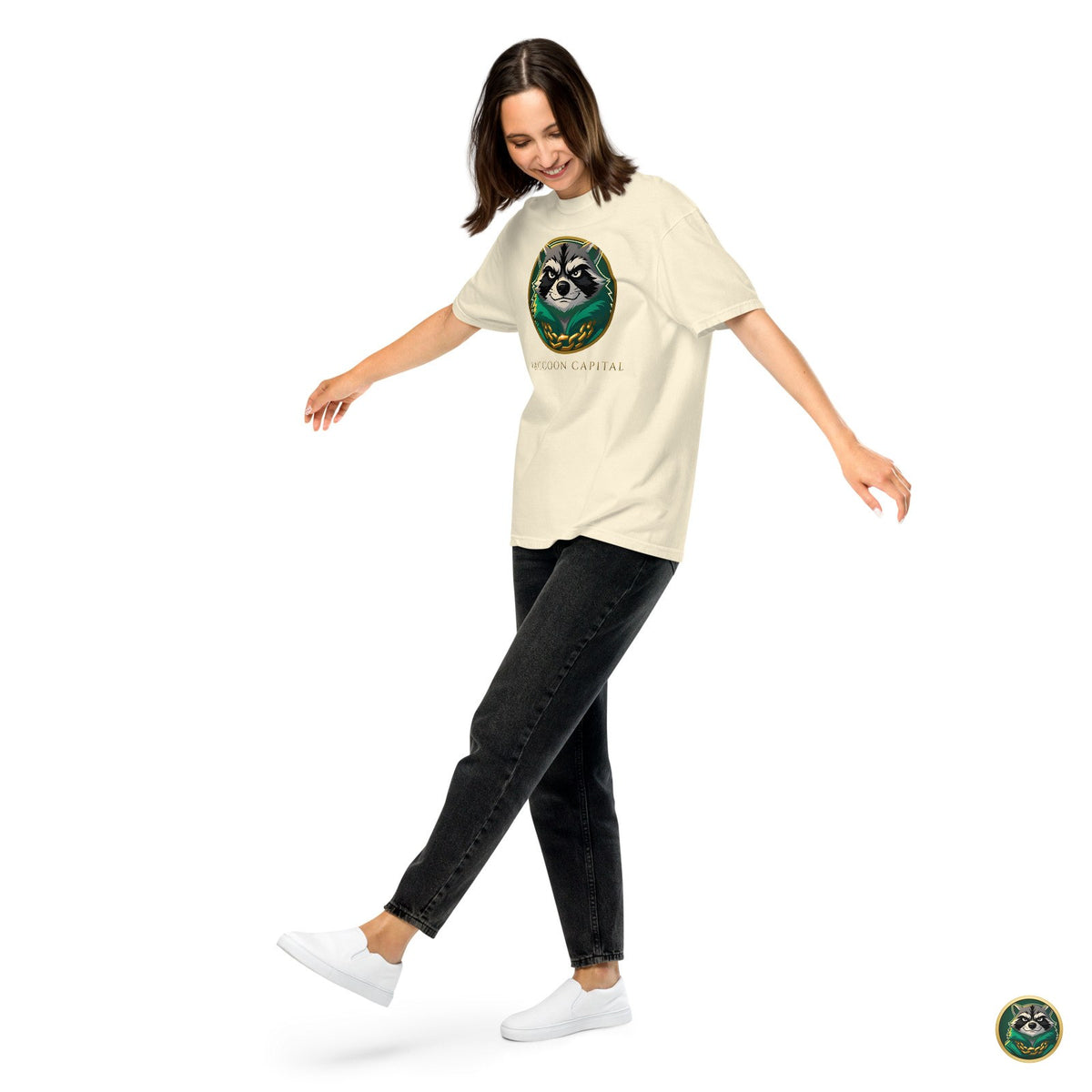 The Face Tee – Ivory – worn