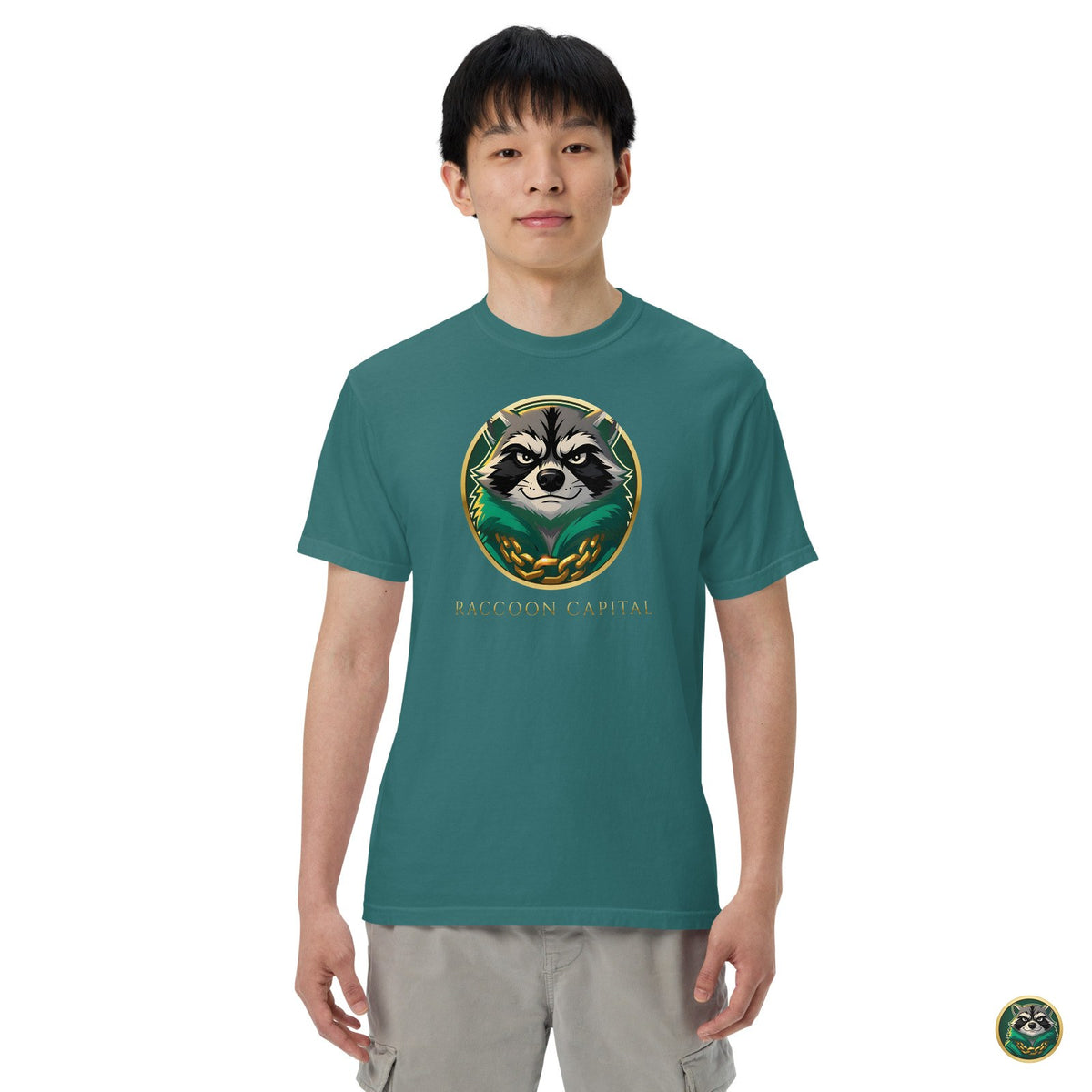 The Face Tee – Emerald – on model