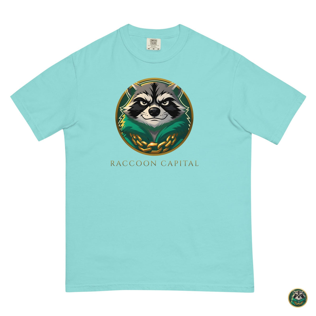The Face Tee – Lagoon Blue – flat lay